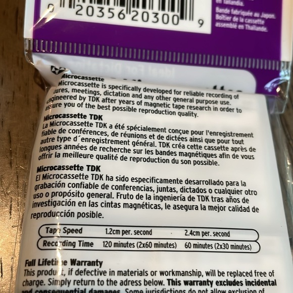 TDK 3 Pack Microcassettes MC-60 - Picture 5 of 6